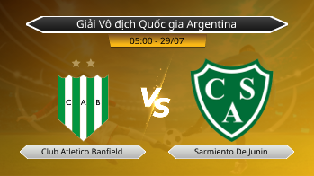 Giải Vô địch Quốc gia Argentina Club Atletico Banfield VS Sarmiento De Junin