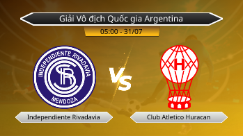 Giải Vô địch Quốc gia Argentina Independiente Rivadavia VS Club Atletico Huracan