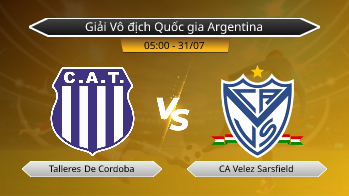 Giải Vô địch Quốc gia Argentina Talleres De Cordoba VS CA Velez Sarsfield