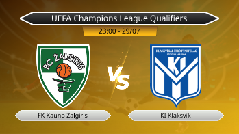 UEFA Champions League Qualifiers FK Kauno Zalgiris VS KI Klaksvik